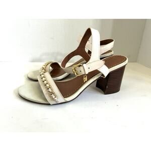 Coach Chain Wedge Heels – White Open Toe (Women’s 8)